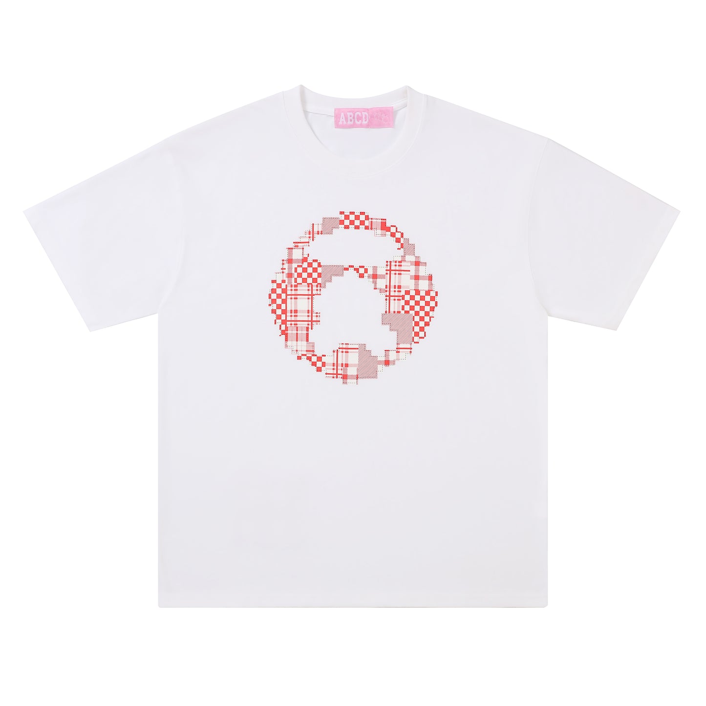 ABCD PLAID LOGO POCKET TEE/ White