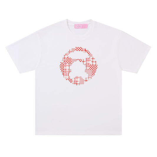 ABCD PLAID LOGO POCKET TEE/ White