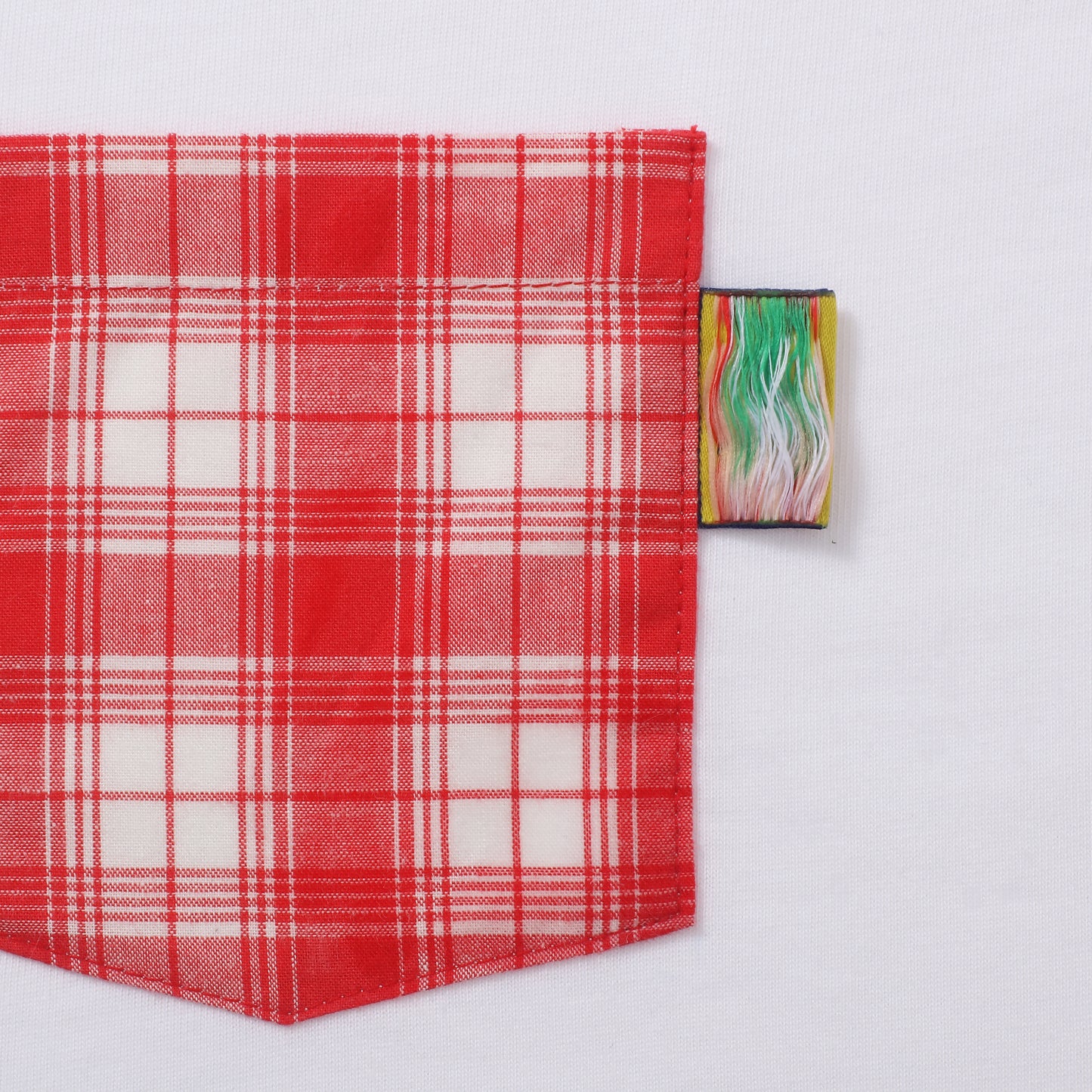 ABCD PLAID LOGO POCKET TEE/ White