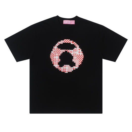 ABCD PLAID LOGO POCKET TEE/ Black
