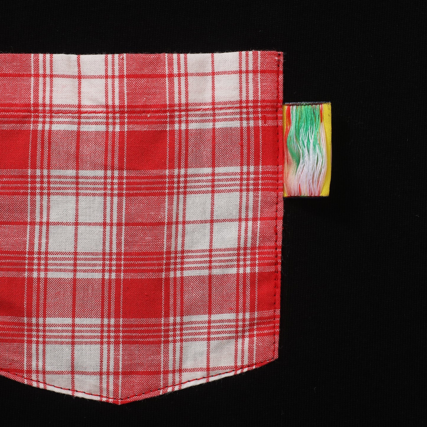 ABCD PLAID LOGO POCKET TEE/ Black